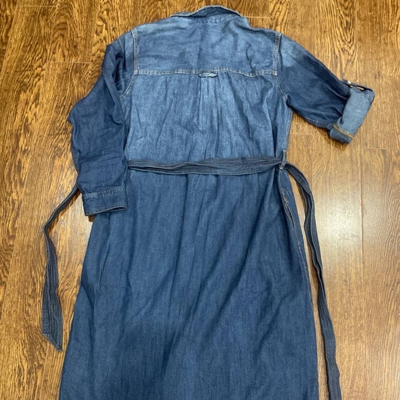 Denim Long-Sleeve Shirt Dress - Picture 12 of 12